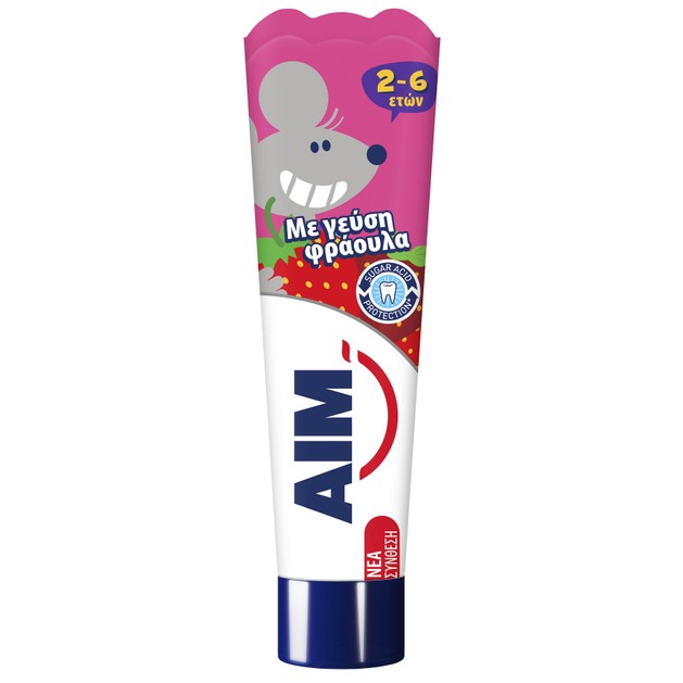 Aim Kids Παιδική Οδοντόκρεμα Ειδική για τα Ευαίσθητα Δόντια του Παιδιού με Γεύση Φράουλα 2-6 Ετών 50ml Aim Kids Παιδική Οδοντόκρεμα Ειδική για τα Ευαίσθητα Δόντια του Παιδιού με Γεύση Φράουλα 2-6 Ετών 50ml