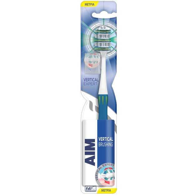 Aim Vertical Expert Οδοντόβουρτσα με Πρωτοποριακή Κεφαλή για Αποτελεσματικότερο Καθαρισμό,Μέτριας Σκληρότητας σε Διάφορα Χρώματα Aim Vertical Expert Οδοντόβουρτσα με Πρωτοποριακή Κεφαλή για Αποτελεσματικότερο Καθαρισμό,Μέτριας Σκληρότητας σε Διάφορα Χρώματα