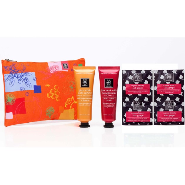 Apivita Gift Set Scrub Απολέπισης Βερίκοκο 50ml, Μάσκα Λάμψης Ρόδι 50ml &Δώρο Αντιρυτιδική Μάσκα Ματιών Σταφύλι 2x2ml Νεσεσερ Apivita Gift Set Scrub Απολέπισης Βερίκοκο 50ml, Μάσκα Λάμψης Ρόδι 50ml &Δώρο Αντιρυτιδική Μάσκα Ματιών Σταφύλι 2x2ml Νεσεσερ