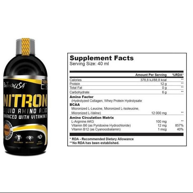 Biotech Usa Nitron Amino Liquid Άυξηση Καθαρής Μυϊκής Μάζας Και Μυϊκή Αποκατάσταση 1000ml Biotech Usa Nitron Amino Liquid Άυξηση Καθαρής Μυϊκής Μάζας Και Μυϊκή Αποκατάσταση 1000ml