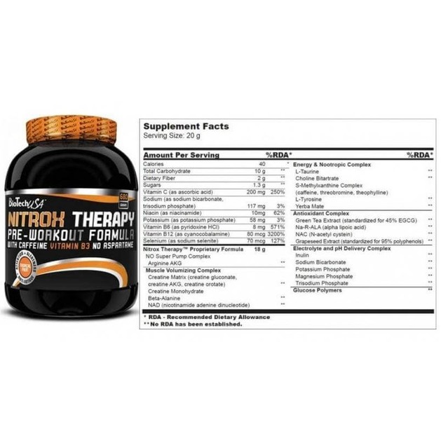 Biotech Usa Nitrox Therapy Για Πριν Την Προπόνηση (Γεύση tropical fruit) 340gr Biotech Usa Nitrox Therapy Για Πριν Την Προπόνηση (Γεύση tropical fruit) 340gr