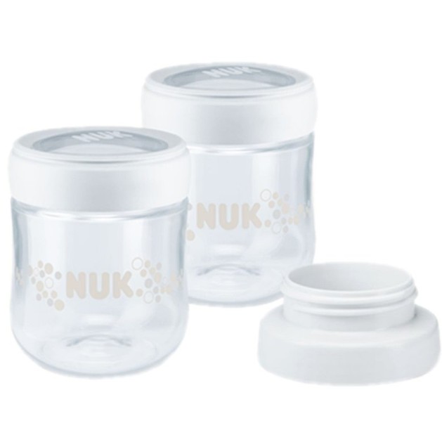 Nuk Nature Sense Δοχεία Αποθήκευσης Μητρικού Γάλακτος με Βιδωτό Καπάκι & Προσαρμογέα Θήλαστρου 2τεμ. Nuk Nature Sense Δοχεία Αποθήκευσης Μητρικού Γάλακτος με Βιδωτό Καπάκι & Προσαρμογέα Θήλαστρου 2τεμ.