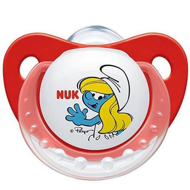 Nuk Trendline The Smurfs Πιπίλα Σιλικόνης με Κρίκο Χωρίς BPA Κόκκινο Χρώμα Nuk Trendline The Smurfs Πιπίλα Σιλικόνης με Κρίκο Χωρίς BPA Κόκκινο Χρώμα