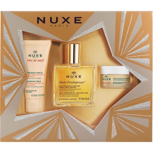 Nuxe Πακέτο Προσφοράς Nuxe Huile Prodigieux 50ml & Reve De Miel Cream Mains 30ml & Baume Levres 15ml Nuxe Πακέτο Προσφοράς Nuxe Huile Prodigieux 50ml & Reve De Miel Cream Mains 30ml & Baume Levres 15ml
