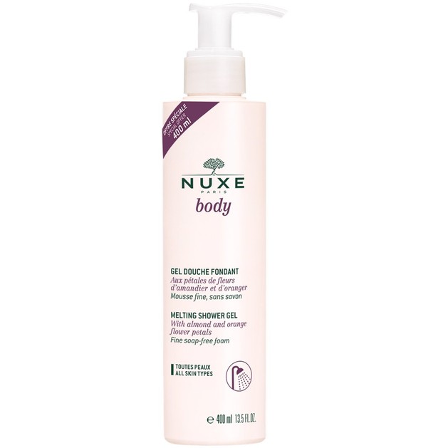 Nuxe Body Melting Shower Gel Απαλό Αφρόλουτρο με Πέταλα Από Άνθη Αμυγδαλιάς & Πορτοκαλιάς 400ml Nuxe Body Melting Shower Gel Απαλό Αφρόλουτρο με Πέταλα Από Άνθη Αμυγδαλιάς & Πορτοκαλιάς 400ml