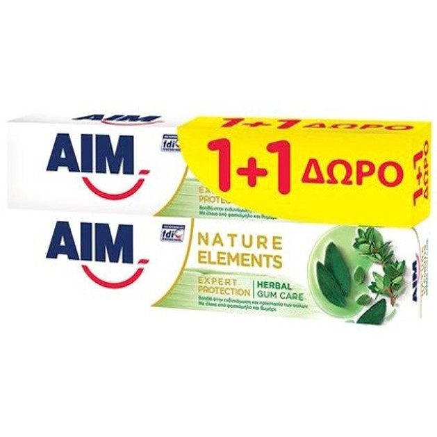 Aim Πακέτο Προσφοράς Natural Element Herbal Οδοντόκρεμα 75ml 1+1 Δώρο Aim Πακέτο Προσφοράς Natural Element Herbal Οδοντόκρεμα 75ml 1+1 Δώρο