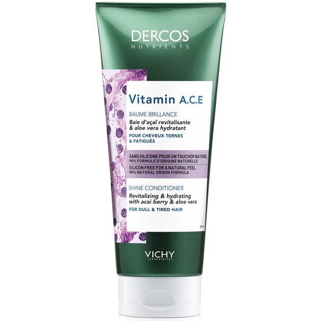 Vichy Dercos Nutrients Vitamin A.C.E Baume Brillance Αναζωογονητικό, Ενυδατικό Conditioner Λάμψης για Θαμπά & Άτονα Μαλλιά 200ml Vichy Dercos Nutrients Vitamin A.C.E Baume Brillance Αναζωογονητικό, Ενυδατικό Conditioner Λάμψης για Θαμπά & Άτονα Μαλλιά 200ml