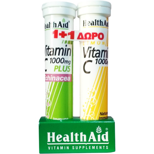 Health Aid Πακέτο Προσφοράς Vit C 1000mg Plus Echinachea 20eff.tabs & Δώρο Vitamin C Lemon 1000mg 20eff.tabs Health Aid Πακέτο Προσφοράς Vit C 1000mg Plus Echinachea 20eff.tabs & Δώρο Vitamin C Lemon 1000mg 20eff.tabs