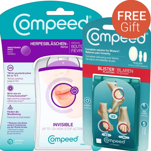 Compeed Herpes Patch Επιθέματα για τον Επιχείλιο Έρπητα, 15 Τεμάχια & Δώρο Compeed Blister Mix 5 Τεμάχια Compeed Herpes Patch Επιθέματα για τον Επιχείλιο Έρπητα, 15 Τεμάχια & Δώρο Compeed Blister Mix 5 Τεμάχια