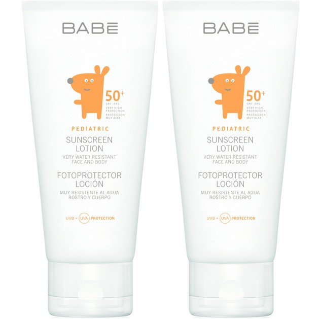 Babe Pediatric Πακέτο Προσφοράς Sunscreen Lotion Spf50+ Αντηλιακό Γαλάκτωμα Πολύ Υψηλής Προστασίας για Βρέφη & Παιδιά 2x100ml Babe Pediatric Πακέτο Προσφοράς Sunscreen Lotion Spf50+ Αντηλιακό Γαλάκτωμα Πολύ Υψηλής Προστασίας για Βρέφη & Παιδιά 2x100ml