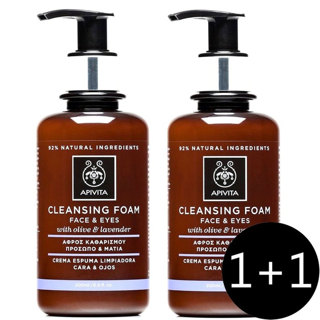 Apivita Πακέτο Προσφοράς Cleansing Foam Face & Eyes With Olive & Lavender Αφρός Καθαρισμού για Πρόσωπο & Μάτια 2x200ml 1+1 Δώρο Apivita Πακέτο Προσφοράς Cleansing Foam Face & Eyes With Olive & Lavender Αφρός Καθαρισμού για Πρόσωπο & Μάτια 2x200ml 1+1 Δώρο