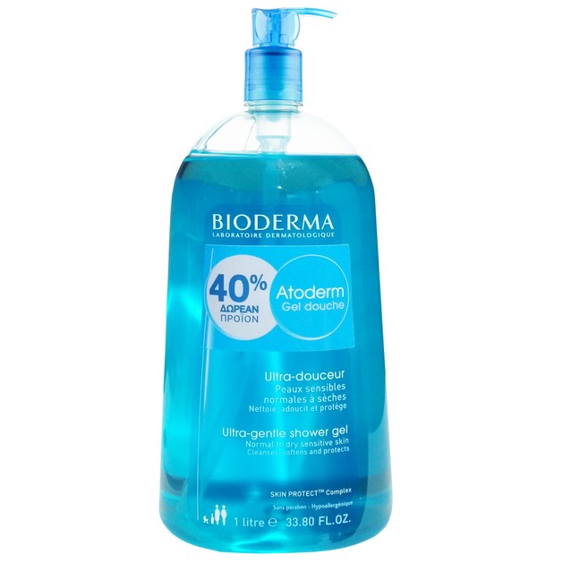Bioderma Atoderm Gel Douche Καθημερινό, Απαλό Αφρόλουτρο Χωρίς Σαπούνι που Σέβεται το Δέρμα 1L Bioderma Atoderm Gel Douche Καθημερινό, Απαλό Αφρόλουτρο Χωρίς Σαπούνι που Σέβεται το Δέρμα 1L