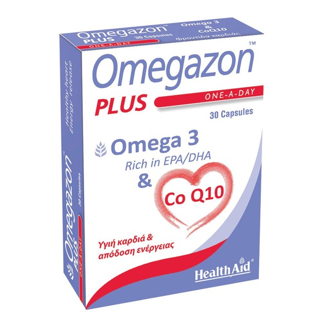 HealthAid Omegazon PLUS Ω3 & Co Q10 Φροντίδα και Τόνωση της Καρδιάς του Κυκλοφορικού και του Μυϊκού Συστήματος 30 caps HealthAid Omegazon PLUS Ω3 & Co Q10 Φροντίδα και Τόνωση της Καρδιάς του Κυκλοφορικού και του Μυϊκού Συστήματος 30 caps