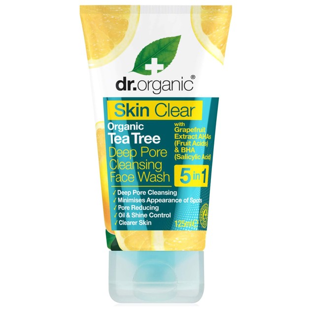 Dr Organic Skin Clear Organic Tea Tree Deep Pore Cleansing Face Wash 125ml Dr Organic Skin Clear Organic Tea Tree Deep Pore Cleansing Face Wash 125ml