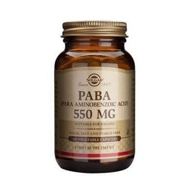 Solgar Paba (Para Aminobenzoic Acid) 550mg 100 veg.caps Solgar Paba (Para Aminobenzoic Acid) 550mg 100 veg.caps