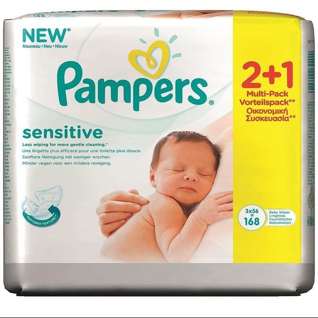 Pampers Πακέτο Προσφοράς Sensitive Wipes 2+1 Δώρο, 3 x 56τμχ Pampers Πακέτο Προσφοράς Sensitive Wipes 2+1 Δώρο, 3 x 56τμχ