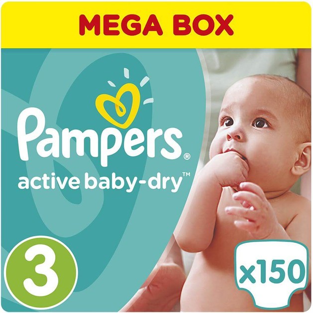 Pampers Active Baby Dry Mega Box No3 (5-9kg) 150 πάνες Pampers Active Baby Dry Mega Box No3 (5-9kg) 150 πάνες