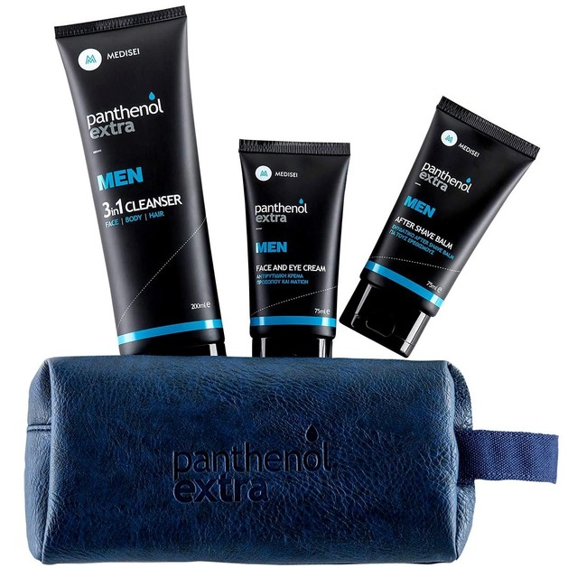 Medisei Panthenol Extra Promo Men Face&Eye Cream 75ml & AfterShave Balm 75ml & 3in1 Cleanser Face Body Hair 200ml & Δώρο Νεσεσερ Medisei Panthenol Extra Promo Men Face&Eye Cream 75ml & AfterShave Balm 75ml & 3in1 Cleanser Face Body Hair 200ml & Δώρο Νεσεσερ