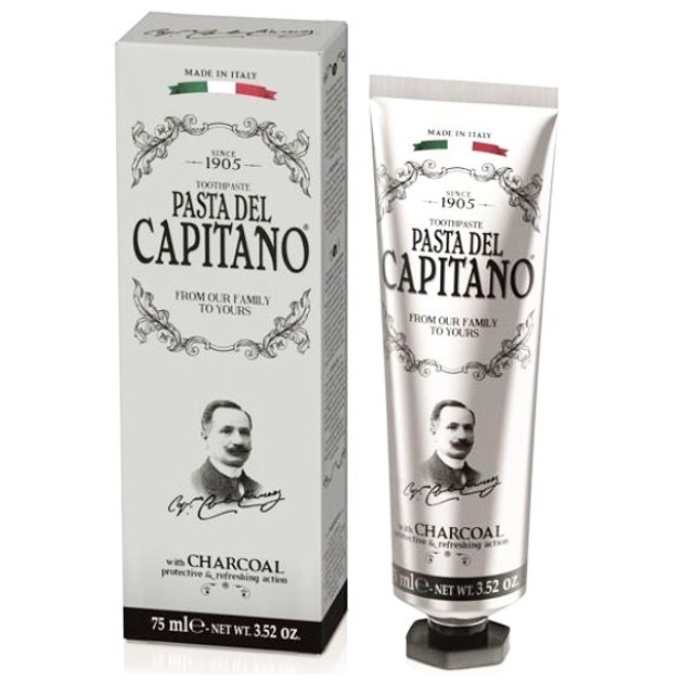 Pasta Del Capitano Charcoal Λευκαντική Οδοντόκρεμα με Ενεργό Φυσικό Άνθρακα 75ml Pasta Del Capitano Charcoal Λευκαντική Οδοντόκρεμα με Ενεργό Φυσικό Άνθρακα 75ml