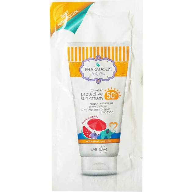 Δείγμα Pharmasept Baby Care Protective Sun Cream Spf50+ Αντηλιακή Κρέμα Πολύ Υψηλής Προστασίας,Πρόσωπο-Σώμα & Άρωμα Καρπούζι 5ml Δείγμα Pharmasept Baby Care Protective Sun Cream Spf50+ Αντηλιακή Κρέμα Πολύ Υψηλής Προστασίας,Πρόσωπο-Σώμα & Άρωμα Καρπούζι 5ml