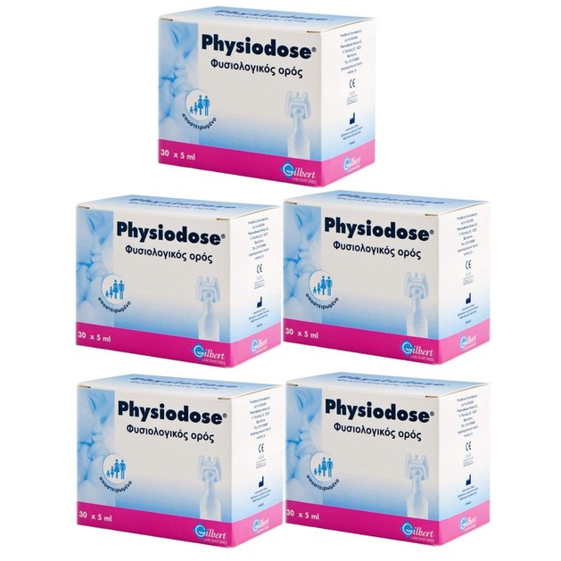 Physiodose Πακέτο Προσφοράς Στείρος Φυσιολογικός Ορός σε Αμπούλες μιας Δόσης, για τη Ρινική & Οφθαλμολογική Υγιεινή 5 x 30x5 ml Physiodose Πακέτο Προσφοράς Στείρος Φυσιολογικός Ορός σε Αμπούλες μιας Δόσης, για τη Ρινική & Οφθαλμολογική Υγιεινή 5 x 30x5 ml