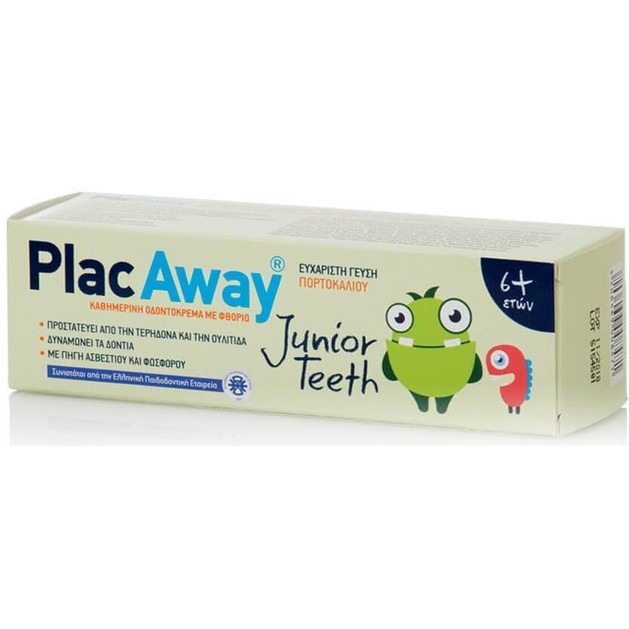 Δώρο Plac Away Junior Teeth Παιδική Οδοντόκρεμα που Προστατεύει από την Τερηδόνα & την Ουλίτιδα με Γεύση Πορτοκάλι 6+ Ετών 50ml Δώρο Plac Away Junior Teeth Παιδική Οδοντόκρεμα που Προστατεύει από την Τερηδόνα & την Ουλίτιδα με Γεύση Πορτοκάλι 6+ Ετών 50ml