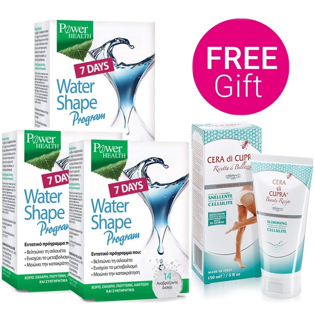 Power Health Πακέτο Προσφοράς Water Shape 7Days Program 3x14Effer.Tabs & Δώρο Cera Di Cupra Slimming Cellulite 150ml Power Health Πακέτο Προσφοράς Water Shape 7Days Program 3x14Effer.Tabs & Δώρο Cera Di Cupra Slimming Cellulite 150ml