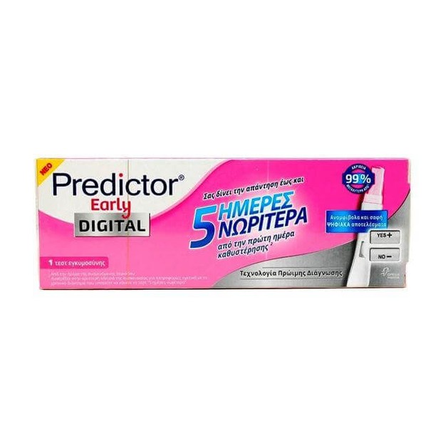 Predictor Early Digital, Ψηφιακό Τέστ Εγκυμοσύνης, Δίνει Απάντηση έως & 5 Ημέρες Νωρίτερα απο την Πρώτη Μέρα Καθυστέρησης 1 τεμ Predictor Early Digital, Ψηφιακό Τέστ Εγκυμοσύνης, Δίνει Απάντηση έως & 5 Ημέρες Νωρίτερα απο την Πρώτη Μέρα Καθυστέρησης 1 τεμ