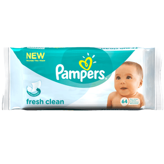 Pampers Fresh Clean Wipes 64 τεμάχια Pampers Fresh Clean Wipes 64 τεμάχια