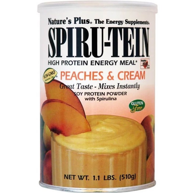 Nature\'s Plus Spiru-Tein Συμπλήρωμα Διατροφής για Ενέργεια & Καταπολέμηση της Κούρασης με Γεύση Peaches & Cream 510gr Nature\'s Plus Spiru-Tein Συμπλήρωμα Διατροφής για Ενέργεια & Καταπολέμηση της Κούρασης με Γεύση Peaches & Cream 510gr