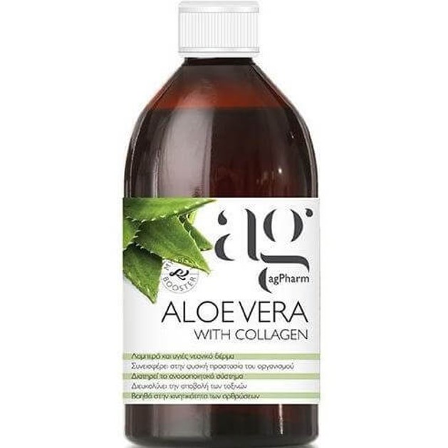 Agpharm Aloe Vera With Collagen Συμπλήρωμα Διατροφής για Λαμπερό & Υγιές Νεανικό Δέρμα 500ml Agpharm Aloe Vera With Collagen Συμπλήρωμα Διατροφής για Λαμπερό & Υγιές Νεανικό Δέρμα 500ml