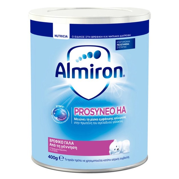 Nutricia Almiron Prosyneo HA Βρεφικό Γάλα που Μειώνει το Ρίσκο Εμφάνισης Αλλεργίας, από την Γέννηση 400g Nutricia Almiron Prosyneo HA Βρεφικό Γάλα που Μειώνει το Ρίσκο Εμφάνισης Αλλεργίας, από την Γέννηση 400g