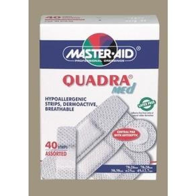 Master Aid Ταχυεπίδεσμοι Quadra Med 40 Strip Διάφορα Μεγέθη Master Aid Ταχυεπίδεσμοι Quadra Med 40 Strip Διάφορα Μεγέθη