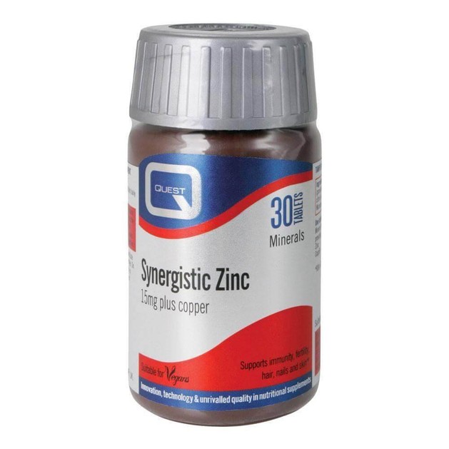 Quest Synergistic Zinc 15 mg-Συμπλήρωμα Διατροφής με Ψευδάργυρο, 30 Tabs Quest Synergistic Zinc 15 mg-Συμπλήρωμα Διατροφής με Ψευδάργυρο, 30 Tabs
