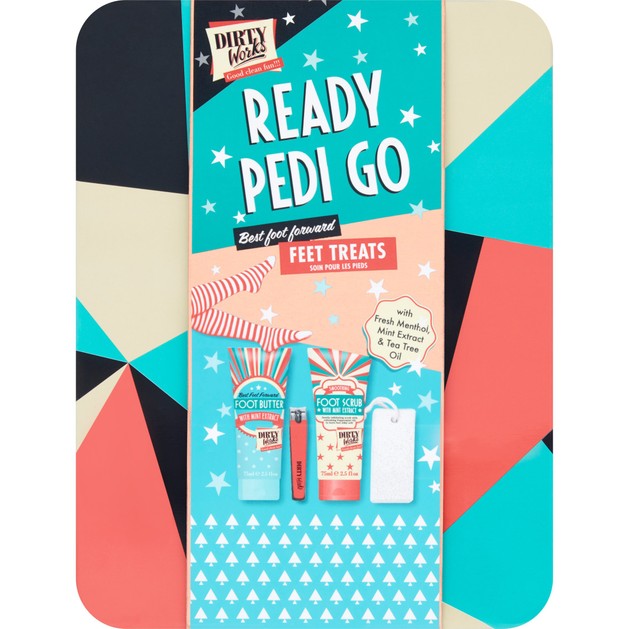 Dirty Works Ready Pedi Go, Foot Butter 75ml, Foot Scrub 75ml, Νυχοκόπτης & Ελαφρόπετρα Dirty Works Ready Pedi Go, Foot Butter 75ml, Foot Scrub 75ml, Νυχοκόπτης & Ελαφρόπετρα