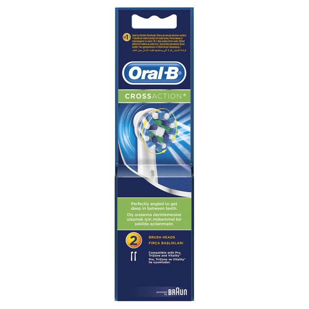 Oral-B Cross Action Ανταλλακτικές Κεφαλές 2 τεμάχια Oral-B Cross Action Ανταλλακτικές Κεφαλές 2 τεμάχια