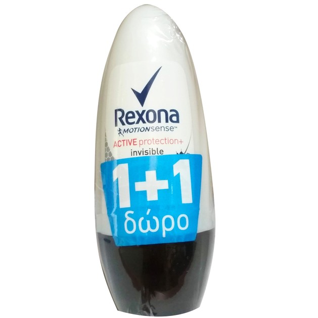 Rexona Πακέτο Προσφοράς Active Protection Invisible Antyperspirant Roll-On 48h 2x50ml 1+1 Δώρο Rexona Πακέτο Προσφοράς Active Protection Invisible Antyperspirant Roll-On 48h 2x50ml 1+1 Δώρο