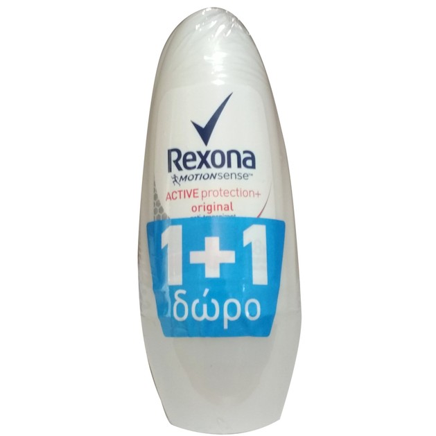 Rexona Πακέτο Προσφοράς Women Active Protection Original Antibacterial Αποσμητικό Roll-On για 48ωρη Προστασία 2x50ml 1+1 Δώρο Rexona Πακέτο Προσφοράς Women Active Protection Original Antibacterial Αποσμητικό Roll-On για 48ωρη Προστασία 2x50ml 1+1 Δώρο