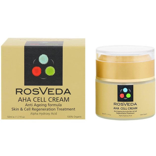Rosveda AHA Cell Cream 100% Φυτική Σύνθεση Αντιγηραντική Φροντίδα Νύχτας, Θεραπεία Αναδόμησης της Στοιβάδας της Επιδερμίδας 50ml Rosveda AHA Cell Cream 100% Φυτική Σύνθεση Αντιγηραντική Φροντίδα Νύχτας, Θεραπεία Αναδόμησης της Στοιβάδας της Επιδερμίδας 50ml