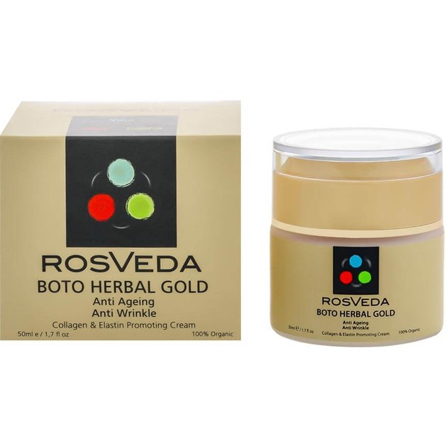 Rosveda Boto Herbal Gold 100% Φυτική Σύνθεση Αντιγηραντική Αντιρυτιδική Κρέμα Παραγωγής Ελαστίνης & Κολλαγόνου 50ml Rosveda Boto Herbal Gold 100% Φυτική Σύνθεση Αντιγηραντική Αντιρυτιδική Κρέμα Παραγωγής Ελαστίνης & Κολλαγόνου 50ml