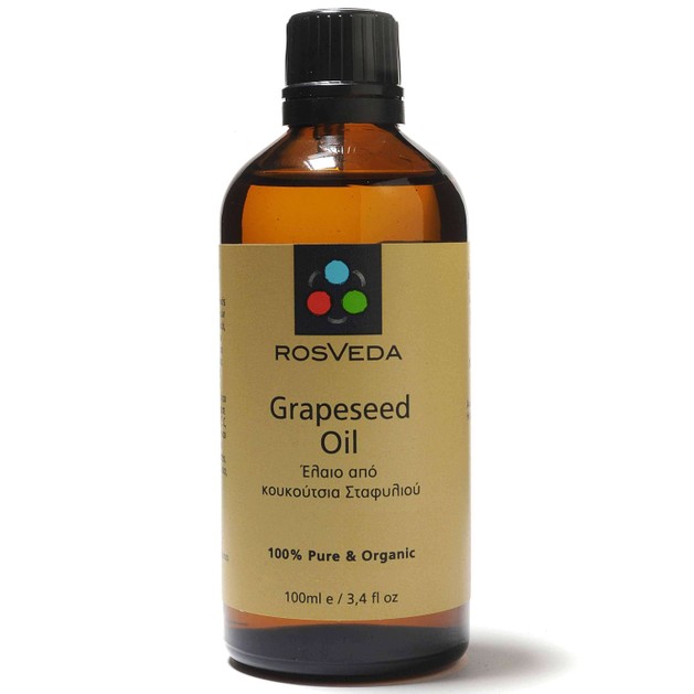 RosVeda Grapeseed Oil, 100% Φυτική Σύνθεση, Βιολογικό Έλαιο από Κουκούτσι Σταφυλιού, Βάση Ανάμειξης Αιθέριων Ελαίων 100ml RosVeda Grapeseed Oil, 100% Φυτική Σύνθεση, Βιολογικό Έλαιο από Κουκούτσι Σταφυλιού, Βάση Ανάμειξης Αιθέριων Ελαίων 100ml