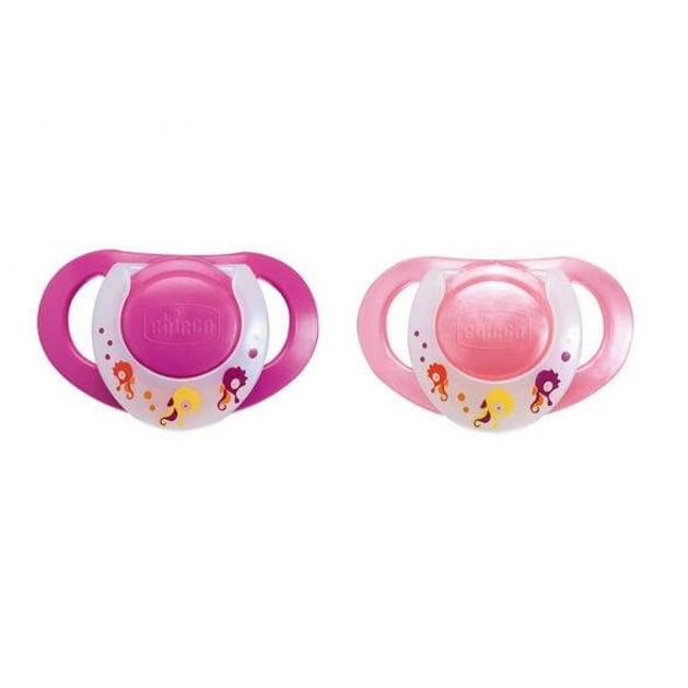 Chicco Πιπίλα Physio Καουτσούκ Με Κρίκο Ροζ Μωβ 2τεμ , 4m+ Chicco Πιπίλα Physio Καουτσούκ Με Κρίκο Ροζ Μωβ 2τεμ , 4m+