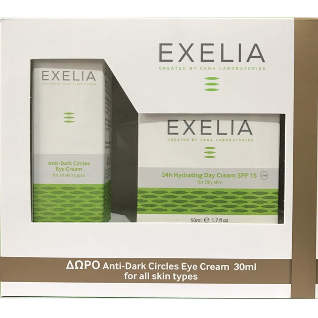 Exelia Πακέτο Προσφοράς 24h Hydrating Day Cream Spf15 UVA for Oily Skin 50ml & Δώρο Anti-Dark Circles Eye Cream 30ml Exelia Πακέτο Προσφοράς 24h Hydrating Day Cream Spf15 UVA for Oily Skin 50ml & Δώρο Anti-Dark Circles Eye Cream 30ml