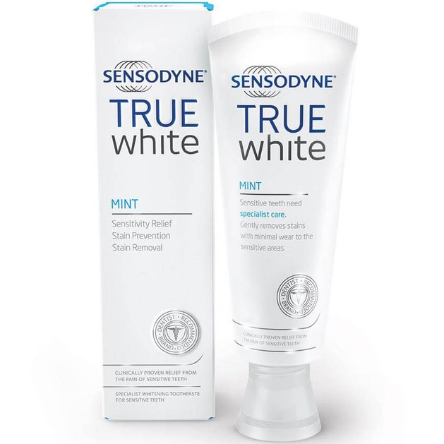 Sensodyne True White Mint Toothpaste Εξειδικευμένη Οδοντόκρεμα Λεύκανσης για Ευαίσθητα Δόντια, 75ml Sensodyne True White Mint Toothpaste Εξειδικευμένη Οδοντόκρεμα Λεύκανσης για Ευαίσθητα Δόντια, 75ml