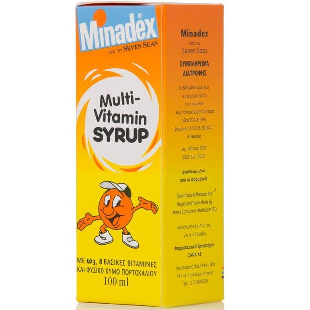 Seven Seas Σιρόπι Minadex Multi-Vitamin Πολυβιταμινούχο Σιρόπι Για Παιδιά Με 8 Βιταμίνες Και Χυμό Πορτοκαλιού 100ml Seven Seas Σιρόπι Minadex Multi-Vitamin Πολυβιταμινούχο Σιρόπι Για Παιδιά Με 8 Βιταμίνες Και Χυμό Πορτοκαλιού 100ml