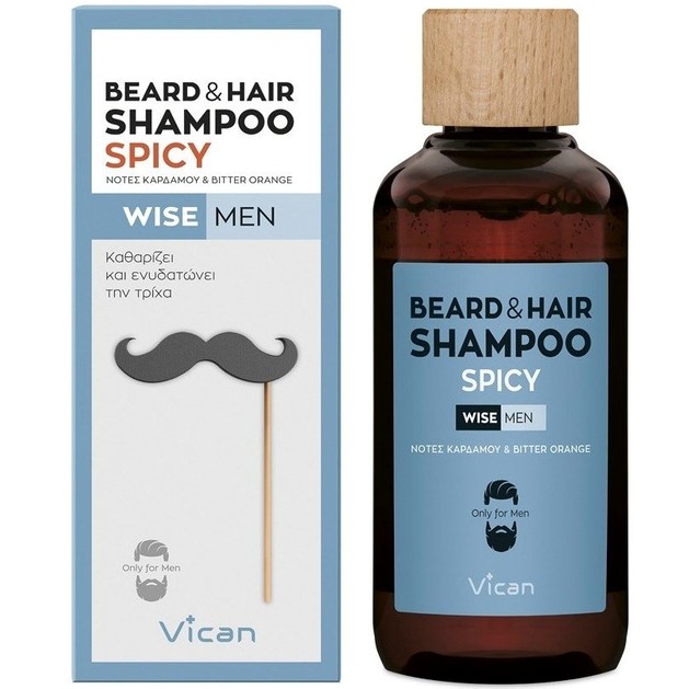 Vican Wise Men Beard & Hair Shampoo Spicy 200ml Vican Wise Men Beard & Hair Shampoo Spicy 200ml