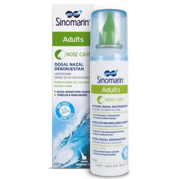 Sinomarin Nose Care Adults Spray Υπέρτονο Φυσικό Αποσυμφορητικό, Ενήλικες & Παιδιά Άνω των 6 Ετών 125ml Sinomarin Nose Care Adults Spray Υπέρτονο Φυσικό Αποσυμφορητικό, Ενήλικες & Παιδιά Άνω των 6 Ετών 125ml