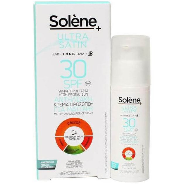 Solene Face Cream Ultra Satin Spf30 Για Κανονικές Μικτές Επιδερμίδες 50ml Solene Face Cream Ultra Satin Spf30 Για Κανονικές Μικτές Επιδερμίδες 50ml