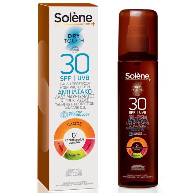 Solene Dry Touch Tanning & Protection Suncare Oil Spf30 Αντηλιακό Λάδι Μαυρίσματος & Προστασίας Βελούδινης Υφής 150ml Solene Dry Touch Tanning & Protection Suncare Oil Spf30 Αντηλιακό Λάδι Μαυρίσματος & Προστασίας Βελούδινης Υφής 150ml