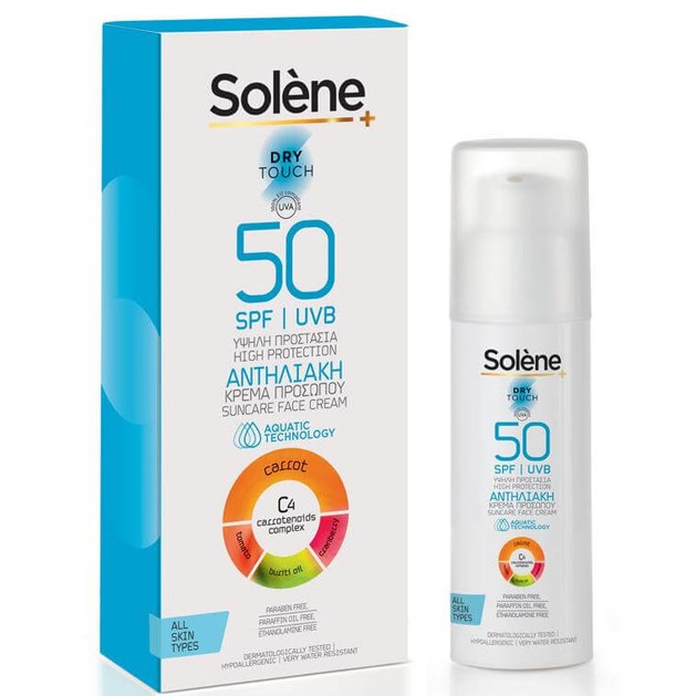 Solene Suncare Face Cream Spf50 Dry Touch Αντηλιακή Κρέμα Προσώπου για Μη Ανεκτικές στον Ήλιο Επιδερμίδες All Skin Types 50ml Solene Suncare Face Cream Spf50 Dry Touch Αντηλιακή Κρέμα Προσώπου για Μη Ανεκτικές στον Ήλιο Επιδερμίδες All Skin Types 50ml